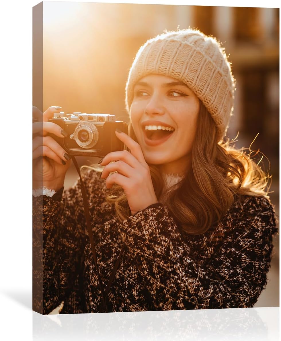 GMissT Canvas Prints With Your Photos - Personalized Pictures On Canvas Custom Poster for Home Decor - Floating Frames & Gift Wrapping Available - Grand Goldman