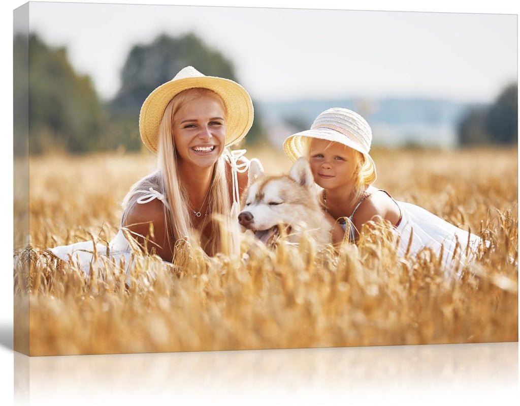 GMissT Canvas Prints With Your Photos - Personalized Pictures On Canvas Custom Poster for Home Decor - Floating Frames & Gift Wrapping Available - Grand Goldman