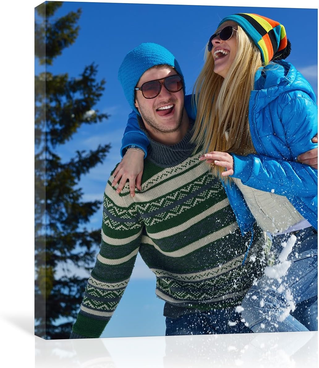 GMissT Canvas Prints With Your Photos - Personalized Pictures On Canvas Custom Poster for Home Decor - Floating Frames & Gift Wrapping Available - Grand Goldman