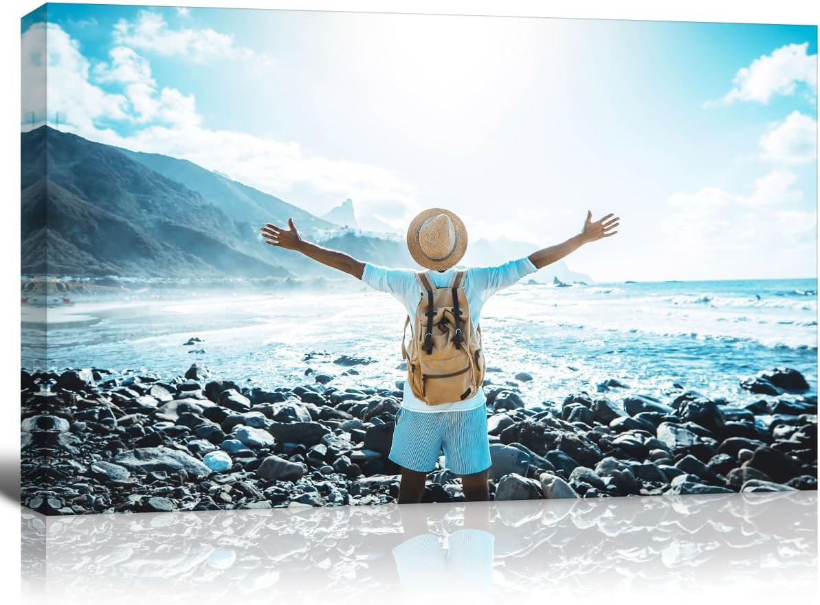 GMissT Canvas Prints With Your Photos - Personalized Pictures On Canvas Custom Poster for Home Decor - Floating Frames & Gift Wrapping Available - Grand Goldman