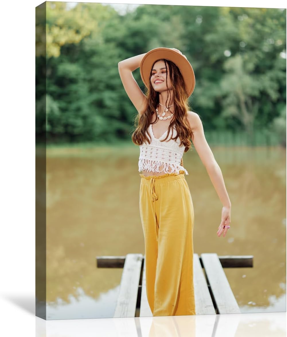 GMissT Canvas Prints With Your Photos - Personalized Pictures On Canvas Custom Poster for Home Decor - Floating Frames & Gift Wrapping Available - Grand Goldman