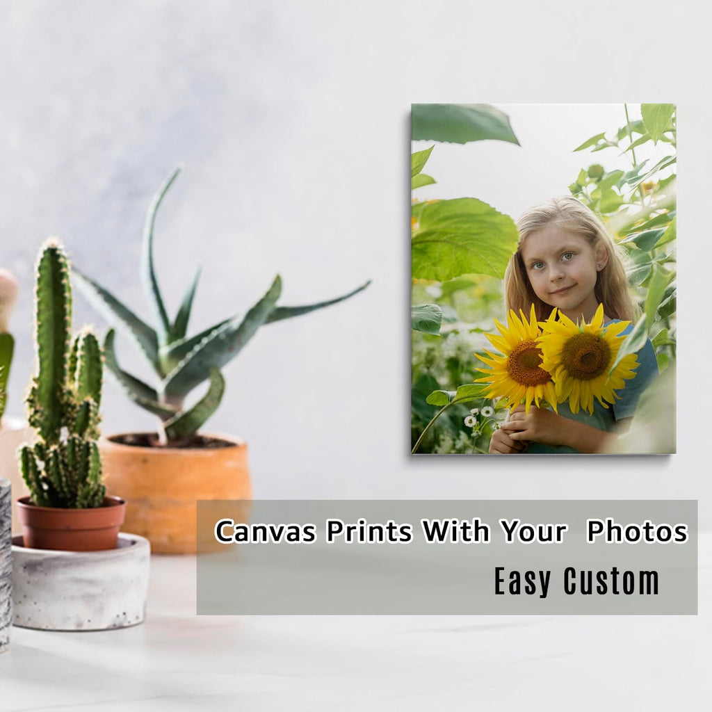 GMissT Canvas Prints With Your Photos - Personalized Pictures On Canvas Custom Poster for Home Decor - Floating Frames & Gift Wrapping Available - Grand Goldman