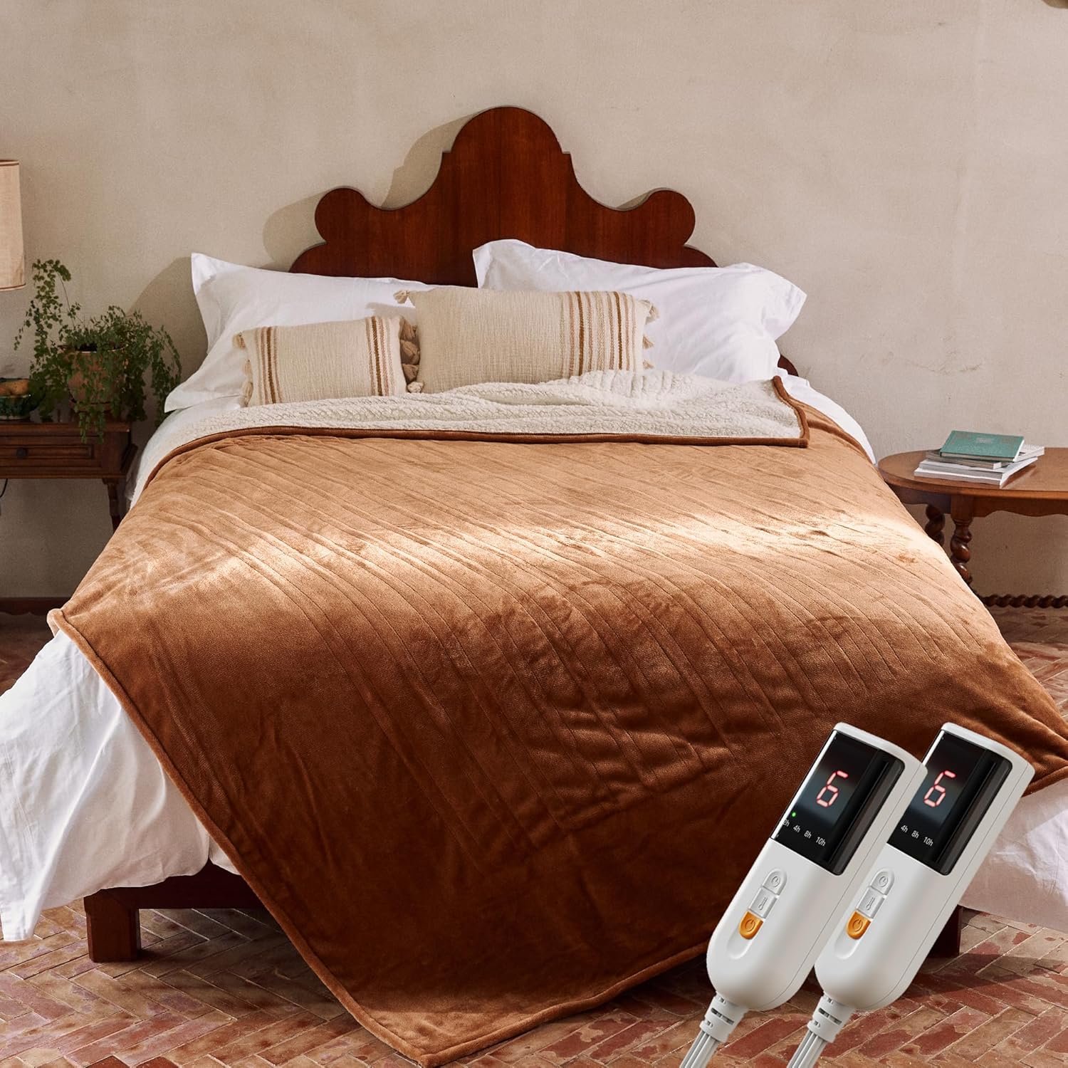 GOTCOZY Heated Blanket Electric Throw 50''X60''- Soft Silky Plush Electric Blanket with 4 Heating Level & 3 Hour Auto Off Heating Blanket, ETL Certified Machine Washable (Grey) - Grand Goldman