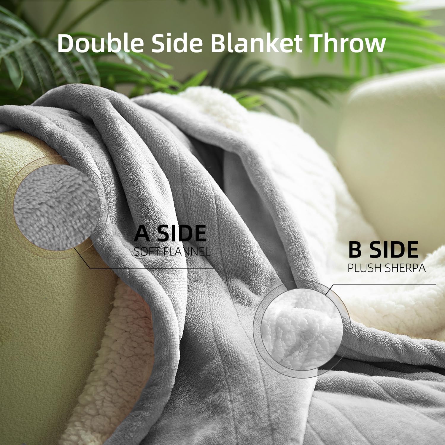GOTCOZY Heated Blanket Electric Throw 50''X60''- Soft Silky Plush Electric Blanket with 4 Heating Level & 3 Hour Auto Off Heating Blanket, ETL Certified Machine Washable (Grey) - Grand Goldman
