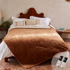 GOTCOZY Heated Blanket Electric Throw 50''X60''- Soft Silky Plush Electric Blanket with 4 Heating Level & 3 Hour Auto Off Heating Blanket, ETL Certified Machine Washable (Rose Dust) - Grand Goldman