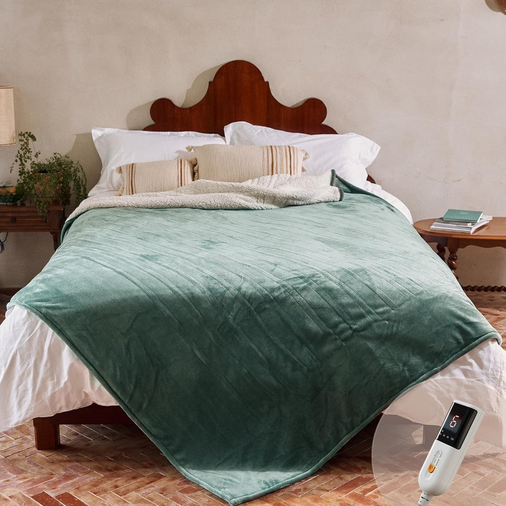 GOTCOZY Heated Blanket Electric Throw 50''X60''- Soft Silky Plush Electric Blanket with 4 Heating Level & 3 Hour Auto Off Heating Blanket, ETL Certified Machine Washable (Rose Dust) - Grand Goldman