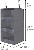 GRANNY SAYS 3-Shelf Hanging Closet Organizer and Storage, Collapsible Hanging Closet Shelves, Hanging Organizer for Closet & RV, Gray, 29 ½" H X 12" W X 12" D, 1-Pack - Grand Goldman