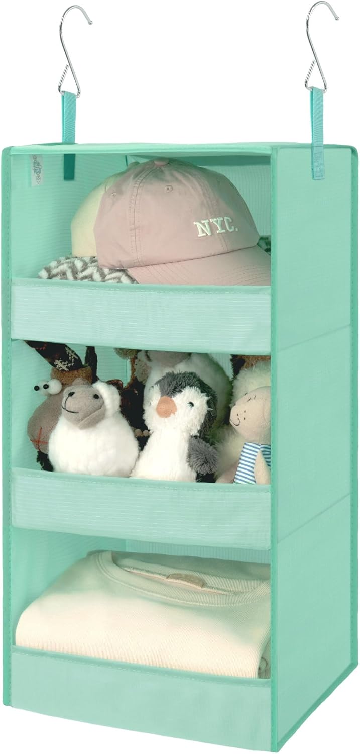 GRANNY SAYS 3-Shelf Hanging Closet Organizer and Storage, Collapsible Hanging Closet Shelves, Hanging Organizer for Closet & RV, Gray, 29 ½" H X 12" W X 12" D, 1-Pack - Grand Goldman