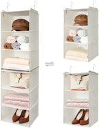 GRANNY SAYS 3-Shelf Hanging Closet Organizer and Storage, Collapsible Hanging Closet Shelves, Hanging Organizer for Closet & RV, Gray, 29 ½" H X 12" W X 12" D, 1-Pack - Grand Goldman