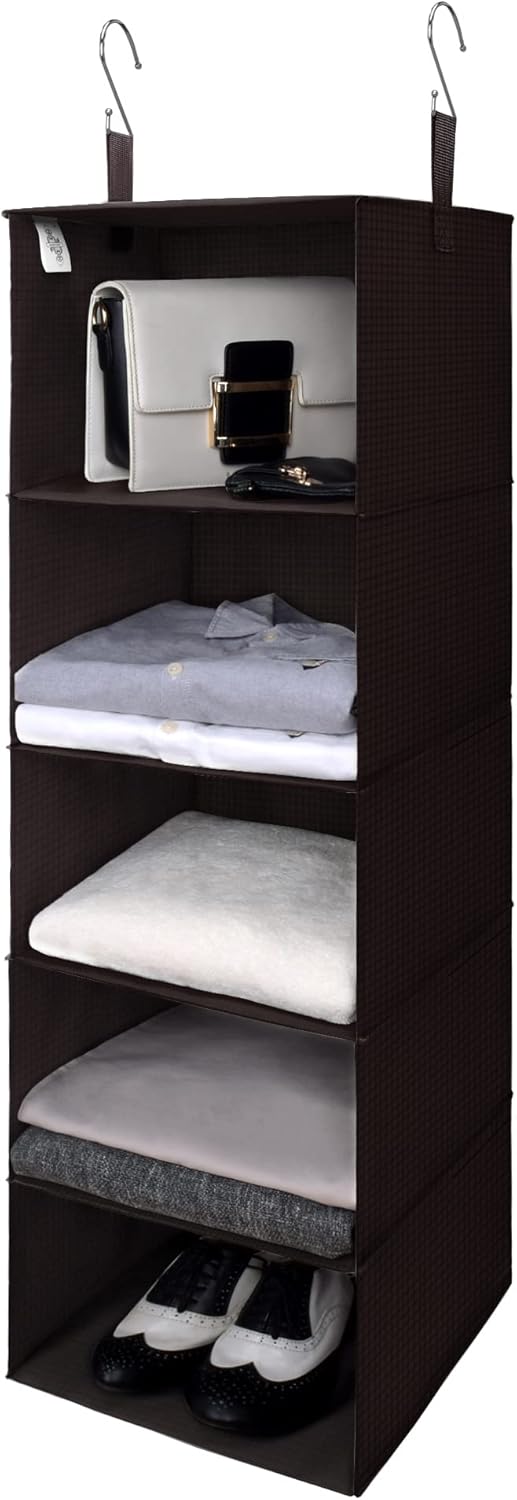 GRANNY SAYS 3-Shelf Hanging Closet Organizer and Storage, Collapsible Hanging Closet Shelves, Hanging Organizer for Closet & RV, Gray, 29 ½" H X 12" W X 12" D, 1-Pack - Grand Goldman
