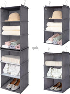 GRANNY SAYS 3-Shelf Hanging Closet Organizer and Storage, Collapsible Hanging Closet Shelves, Hanging Organizer for Closet & RV, Gray, 29 ½" H X 12" W X 12" D, 1-Pack - Grand Goldman