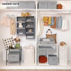 GRANNY SAYS 3-Shelf Hanging Closet Organizer and Storage, Collapsible Hanging Closet Shelves, Hanging Organizer for Closet & RV, Gray, 29 ½" H X 12" W X 12" D, 1-Pack - Grand Goldman