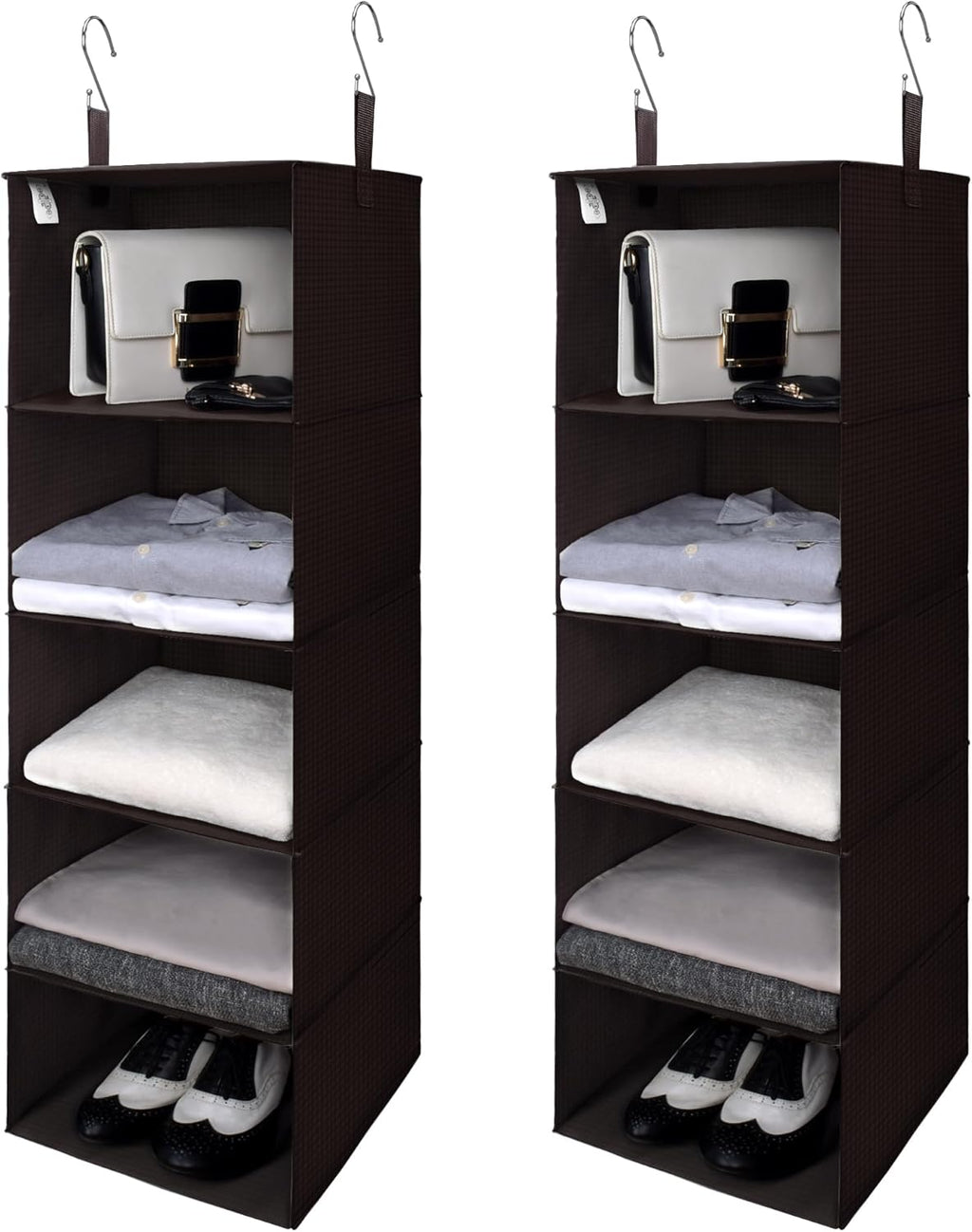 GRANNY SAYS 3-Shelf Hanging Closet Organizer and Storage, Collapsible Hanging Closet Shelves, Hanging Organizer for Closet & RV, Gray, 29 ½" H X 12" W X 12" D, 1-Pack - Grand Goldman