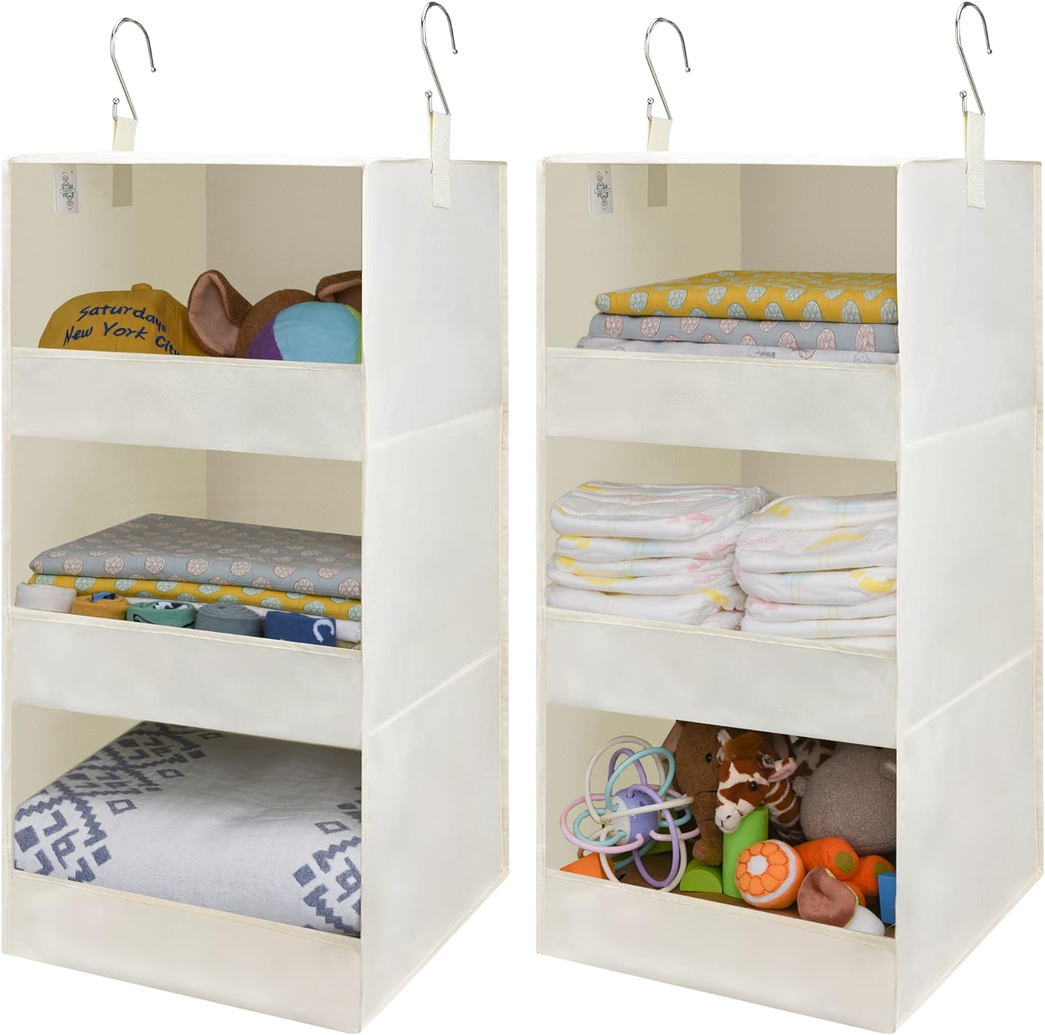 GRANNY SAYS 3-Shelf Hanging Closet Organizer and Storage, Collapsible Hanging Closet Shelves, Hanging Organizer for Closet & RV, Gray, 29 ½" H X 12" W X 12" D, 1-Pack - Grand Goldman