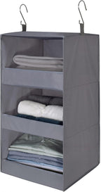 GRANNY SAYS 3-Shelf Hanging Closet Organizer and Storage, Collapsible Hanging Closet Shelves, Hanging Organizer for Closet & RV, Gray, 29 ½" H X 12" W X 12" D, 1-Pack - Grand Goldman