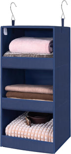 GRANNY SAYS 3-Shelf Hanging Closet Organizer and Storage, Collapsible Hanging Closet Shelves, Hanging Organizer for Closet & RV, Gray, 29 ½" H X 12" W X 12" D, 1-Pack - Grand Goldman