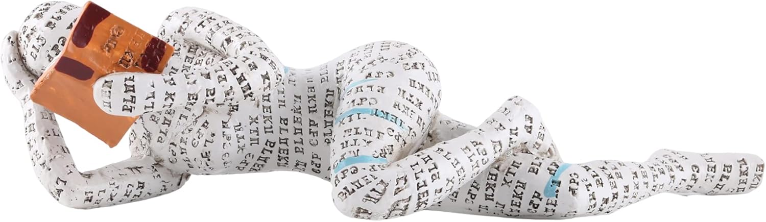 GRAPMKTG Home Decor Pulp Reading Women Thinker Statue Aesthetic Sculpture Room Decor Modern Abstract Decoration on Shelf Table Desk for Living Room Office Bedroom A - Grand Goldman