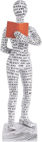 GRAPMKTG Home Decor Pulp Reading Women Thinker Statue Aesthetic Sculpture Room Decor Modern Abstract Decoration on Shelf Table Desk for Living Room Office Bedroom A - Grand Goldman