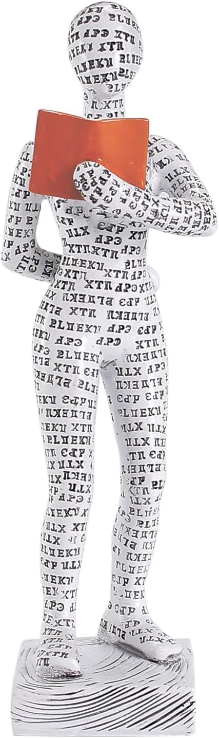 GRAPMKTG Home Decor Pulp Reading Women Thinker Statue Aesthetic Sculpture Room Decor Modern Abstract Decoration on Shelf Table Desk for Living Room Office Bedroom A - Grand Goldman