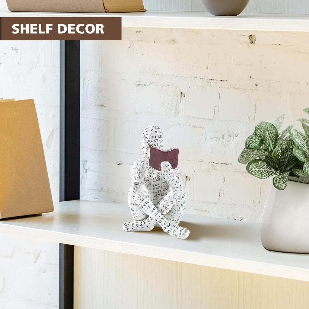 GRAPMKTG Home Decor Pulp Reading Women Thinker Statue Aesthetic Sculpture Room Decor Modern Abstract Decoration on Shelf Table Desk for Living Room Office Bedroom A - Grand Goldman