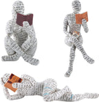 GRAPMKTG Home Decor Pulp Reading Women Thinker Statue Aesthetic Sculpture Room Decor Modern Abstract Decoration on Shelf Table Desk for Living Room Office Bedroom A - Grand Goldman