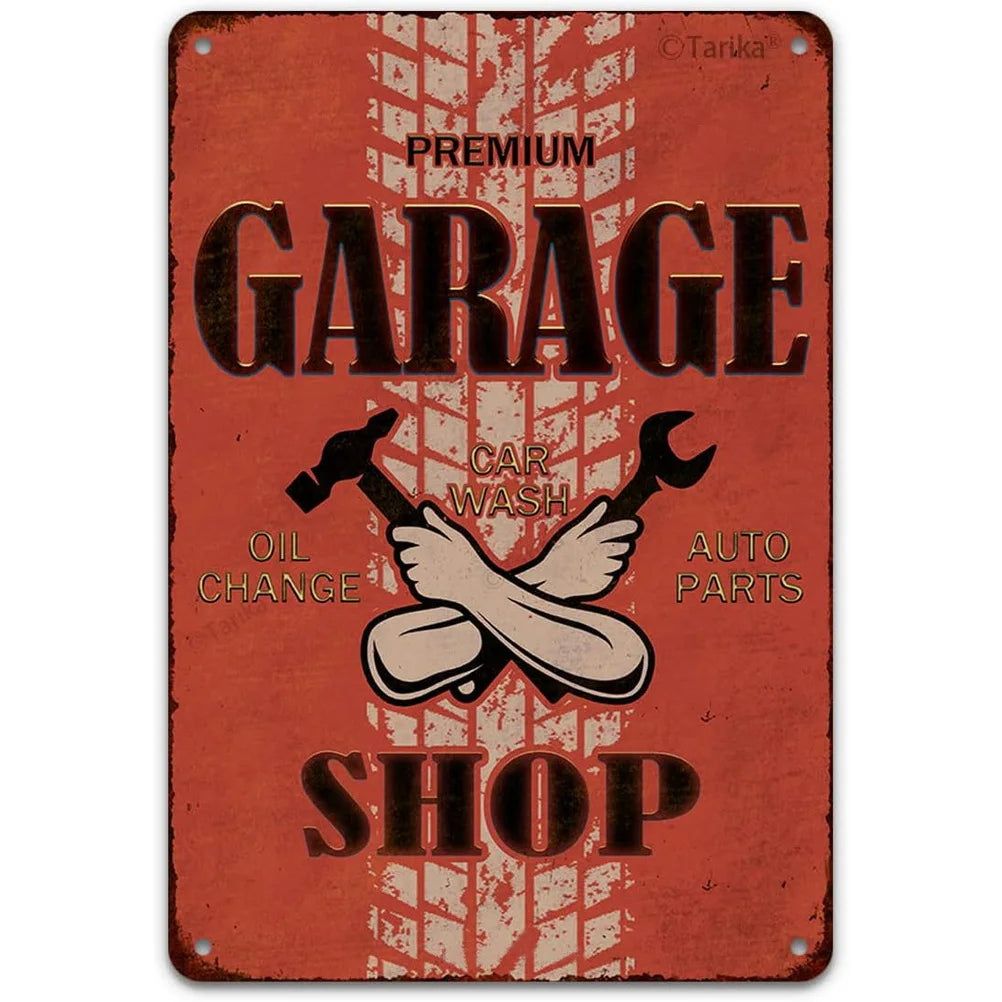 Garage Full Service Repair Shop Metal Tin Signs Posters Plate Wall Decor for Garage Bars Man Cave Cafe Club Retro Posters Plaque - Grand Goldman