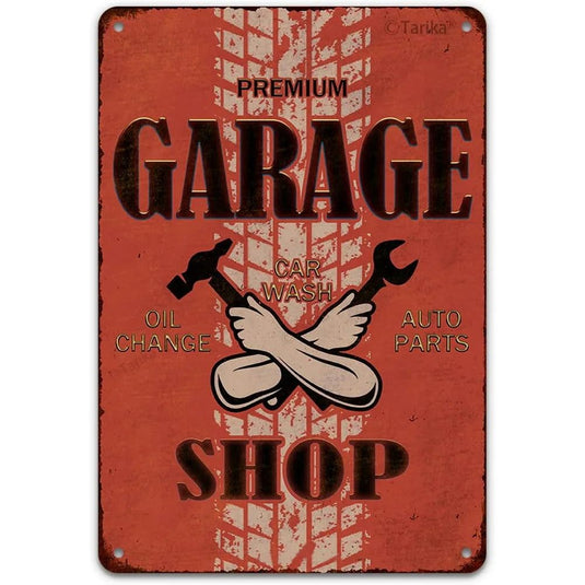 Garage Full Service Repair Shop Metal Tin Signs Posters Plate Wall Decor for Garage Bars Man Cave Cafe Club Retro Posters Plaque - Grand Goldman