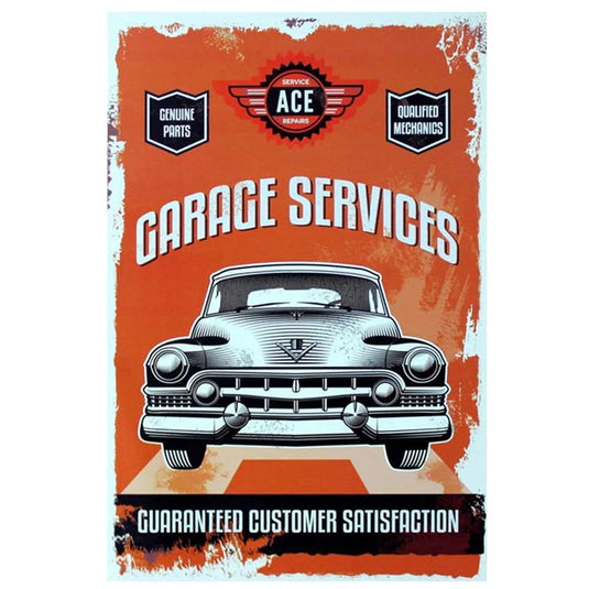 Garage Full Service Repair Shop Metal Tin Signs Posters Plate Wall Decor for Garage Bars Man Cave Cafe Club Retro Posters Plaque - Grand Goldman