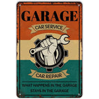 Garage Full Service Repair Shop Metal Tin Signs Posters Plate Wall Decor for Garage Bars Man Cave Cafe Club Retro Posters Plaque - Grand Goldman