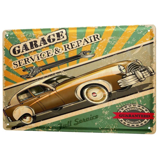 Garage Full Service Repair Shop Metal Tin Signs Posters Plate Wall Decor for Garage Bars Man Cave Cafe Club Retro Posters Plaque - Grand Goldman