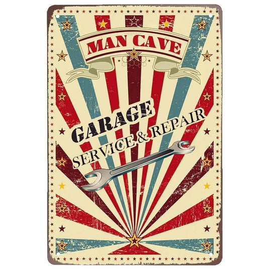 Garage Full Service Repair Shop Metal Tin Signs Posters Plate Wall Decor for Garage Bars Man Cave Cafe Club Retro Posters Plaque - Grand Goldman