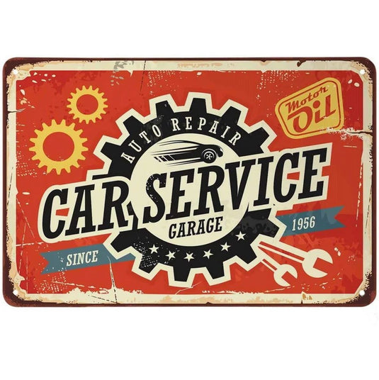 Garage Full Service Repair Shop Metal Tin Signs Posters Plate Wall Decor for Garage Bars Man Cave Cafe Club Retro Posters Plaque - Grand Goldman