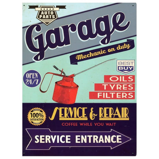 Garage Full Service Repair Shop Metal Tin Signs Posters Plate Wall Decor for Garage Bars Man Cave Cafe Club Retro Posters Plaque - Grand Goldman