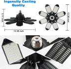 Garage Light - 40000LM Super Bright 6500K Garage Lights Ceiling Led w/ 8 Deformable Panels Compatible for E26/E27 Garage Light Socket Applicable for Garage Barn Warehouse Attic - 2Pack - Grand Goldman