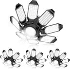 Garage Light - 40000LM Super Bright 6500K Garage Lights Ceiling Led w/ 8 Deformable Panels Compatible for E26/E27 Garage Light Socket Applicable for Garage Barn Warehouse Attic - 2Pack - Grand Goldman