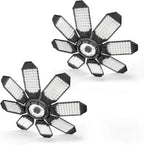 Garage Light - 40000LM Super Bright 6500K Garage Lights Ceiling Led w/ 8 Deformable Panels Compatible for E26/E27 Garage Light Socket Applicable for Garage Barn Warehouse Attic - 2Pack - Grand Goldman