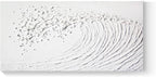 GeekMacro Abstract Textured Wall Art Hand Painted White Canvas Modern Oil Painting 58x29 Contemporary Minimalist Large Artwork Horizontal/Vertical Wall Decor - Grand Goldman