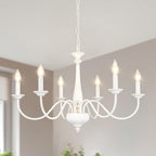 Generies Antique Spray Gold Farmhouse Chandelier, 6 Light Rustic Lighting Fixture Modern Industrial Candle Ceiling Light for Dining Room, Bedroom, Foyer, Living Room, Kitchen Island, Entryway - Grand Goldman