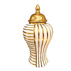 Geometric Transverse Fringe Golden Ginger Jar Ceramic Storage Tank General Can Floral Arrangement Accessories Home Decoration - Grand Goldman