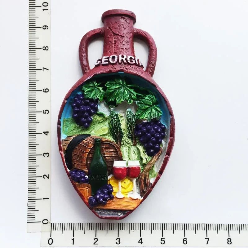 Georgia Kakheti Fridge Magnets Tourism Souvenir Tbilisi Batumi 3d Resin Magnetic Stickers for Refrigerators Home Decor Gifts - Grand Goldman