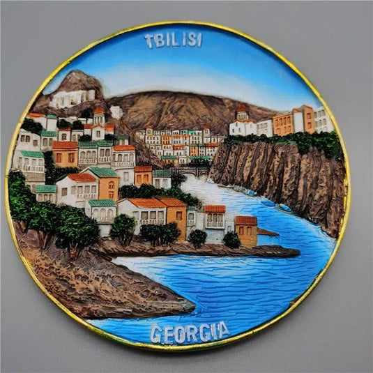 Georgia Tourism Souvenir Old Tbilisi Batumi 3d Resin Disk Landscape Wall Home Decoration Gifts Handicraft Articles Ornaments - Grand Goldman