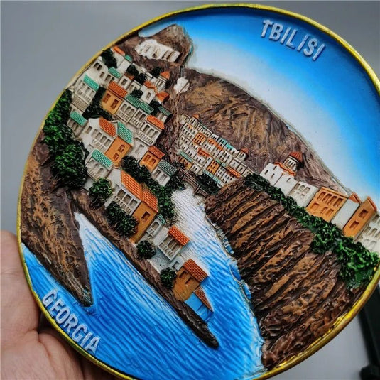 Georgia Tourism Souvenir Old Tbilisi Batumi 3d Resin Disk Landscape Wall Home Decoration Gifts Handicraft Articles Ornaments - Grand Goldman