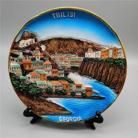 Georgia Tourism Souvenir Old Tbilisi Batumi 3d Resin Disk Landscape Wall Home Decoration Gifts Handicraft Articles Ornaments - Grand Goldman