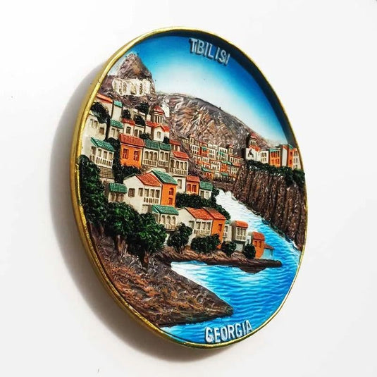 Georgia Tourism Souvenir Old Tbilisi Batumi 3d Resin Disk Landscape Wall Home Decoration Gifts Handicraft Articles Ornaments - Grand Goldman