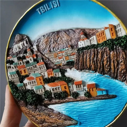 Georgia Tourism Souvenir Old Tbilisi Batumi 3d Resin Disk Landscape Wall Home Decoration Gifts Handicraft Articles Ornaments - Grand Goldman