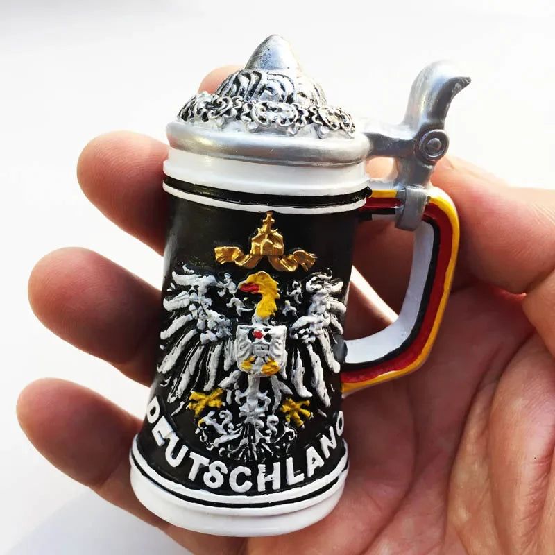 German Fridge Magnet European Beer Mug Germany Heidelberg Stuttgart Travel Souvenir Deutschland Magnetic Refrigerator Sticker - Grand Goldman