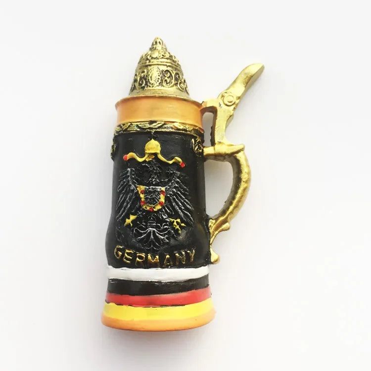 German Fridge Magnet European Beer Mug Germany Heidelberg Stuttgart Travel Souvenir Deutschland Magnetic Refrigerator Sticker - Grand Goldman
