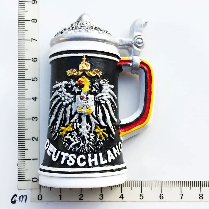 German Fridge Magnet European Beer Mug Germany Heidelberg Stuttgart Travel Souvenir Deutschland Magnetic Refrigerator Sticker - Grand Goldman