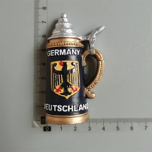 German Fridge Magnet European Beer Mug Germany Heidelberg Stuttgart Travel Souvenir Deutschland Magnetic Refrigerator Sticker - Grand Goldman