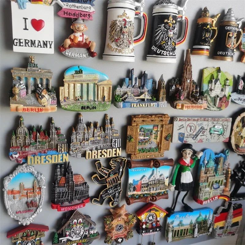 Germany Fridge Magnets Cuckoo Clock Mug Berlin Munich Dresden Frankfurt Freiburg Neuschwanstein Refrigerator Magnets Sticker - Grand Goldman